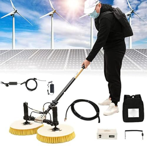 Asta telescopica per la pulizia dei pannelli fotovoltaici, asta telescopica per la pulizia dei pannelli solari, spazzola elettrica per la pulizia dei pannelli solari, strumento elettrico,5.5m