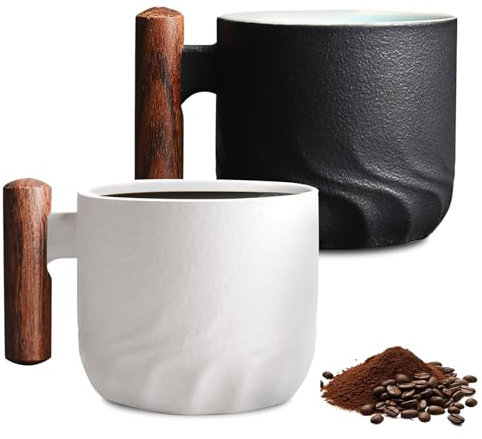 BORDEAG Tazza Da Caffè in Ceramica 70 Ml, 2 Pezzi Tazzine Caffe, Tazza Da Tè in Ceramica, Tazzine Da Caffè, Tazze Cappuccino per Caffè, Tè, Bevande
