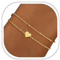 RMMD Armband Damen Gold Silber - 18K Gold/Weißgold Vergoldete Initialen Herz Armband mit Buchstaben Armbänder Personalisiert Geschenke Schmuck Geburtstagsgeschenk für Frauen Mädchen Geschenke