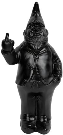 FISURA - Grande Salvadanaio Decorativo Gnomo Nero. Simpatico per Regalo. Dimensioni: 27x13x8 cm. Materiale: Poliresina.