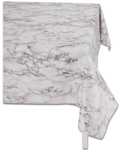 Casatessile Laminerad bordsduk Italiensk marmoreffekt vaxad duk, fläckbeständig, vattentät – Mörkgrå, 12-sits 140 x 240 cm