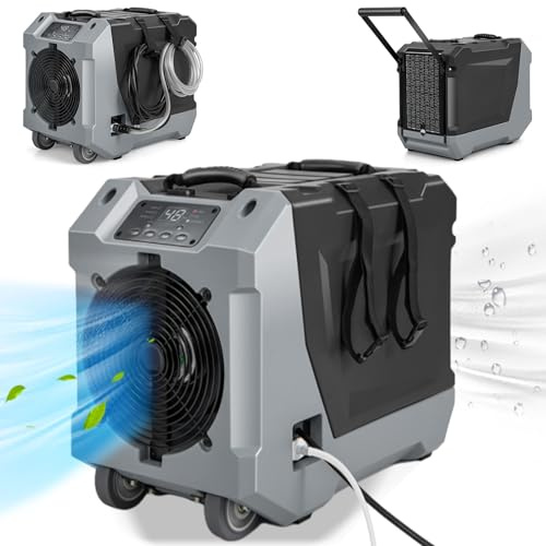 RELAX4LIFE Déshumidificateur Professionnel jusqu'à 65L/J pour 355m³, 4 Modes, Déshumidificateur d'Air Industriel avec Pompe et Tuyau de Vidange pour Sous-Sol Entrepôt Restauration (Noir)