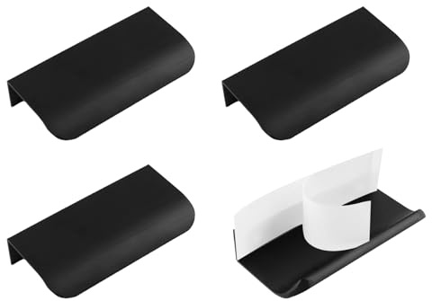 MOROBOR Set mit 4 Fingerkantengriffen, selbstklebende Schrankschubladengriffe, versteckte Schubladengriffe, moderner Stil für Schrank-Hardware
