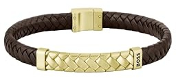 BOSS Jewelry Armband für Herren Kollektion TAILORED mit Schwarzem oder Braunem Leder