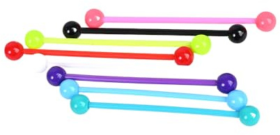 Niaspi 8Pcs Acrylic Industrial Barbell Earrings for Women 38mm Lightweight Cartilage Helix Conch Industrial Long Retainer Coloured Anti Allergy Material Flexi Y2K Body Piercing Jewelry