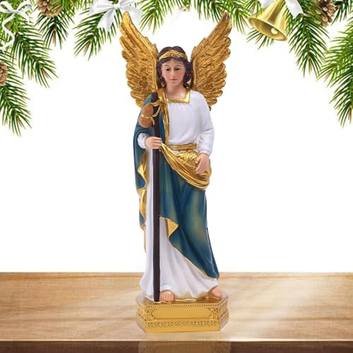 Statua Angelo Raffaele - Scultura In Resina Di San Raffaele, Decorazione Spirituale Per Interni, Statua Religiosa Per Casa E Ufficio | Statuetta Angelo Custode Per Donne E Uomini, Idea