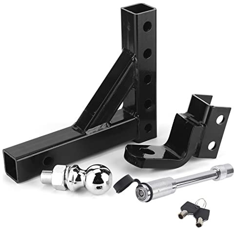 Kit de Bras de remorque en Acier réglable Balle d'attelage Robuste 6000lbs Accessoire de remorquage de capacité pour Camion SUV matériau en Acier Durable Finition Miroir en Argent