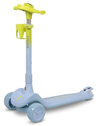 TOYZ - Scooter Barn 3 År - Scooter Barn Satura - med Balanskontroll och Självlysande Hjul - Justerbart Styre och Flaskhållare - Barnscooter, Trehjuling, Barnscooter - Blå