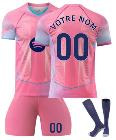 Maillot de Foot Enfant Personnalisé 2025 2026 Tenue de Football avec Nom et Numéro Ensemble Football Garçon Fille Maillot Short Chaussettes Cadeau Supporter