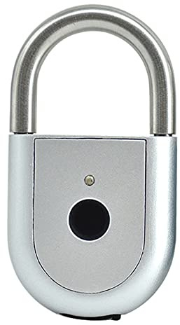 Lucchetto Intelligente con Impronta Digitale Pacchetto di impronta digitale serratura intelligente chiusura outdoor lucchetto domestico per La Sicurezza(Silver)