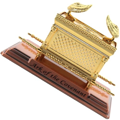 Veemoon Adorno Religioso Arca de Aleación Mediano para Decoración del Hogar y Oficina Artesanía Religiosa Israelí Modelo Antiguo de Arca de Escritorio Obsequio Espiritualidad Casa