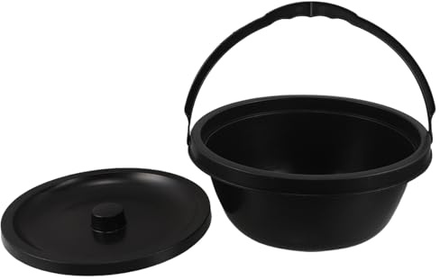 Mikikit Vasino Portatile per Adulti da Comodino con Coperchio, Padella per Anziani Resistente per Sedia a Rotelle, Secchio Wc Medico per Disabili, Accessorio Bagno per Casa e Ospedale,