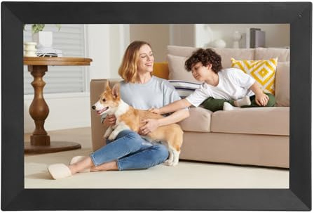 Yechiry 13,3 Tums Digital Bildram WiFi, 1280x800 LCD-pekskärm Fotoram, 32 GB Lagring Digital Ram med Fjärrkontroll Delning Via App, Perfekt för Heminredning (#1)