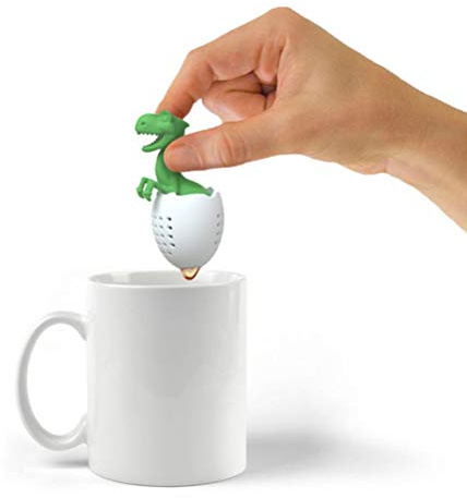 RASTKY Reusable Dinosaur Shaped Tea Filter, Fine Craftsmanship Tea Infuser with High Heat, for Enthusiasts, Silicone Material (Green)