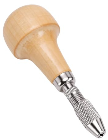 EMUKOEP Morsa a Perno con Manico in Legno, Kit Morsa a Mano con Mandrino Piccolo in Rame per Modellismo di Gioielli, con Impugnatura Comoda per Lavorazione con Perline di Ambra e Resina