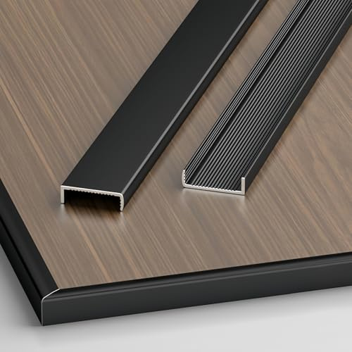 Coayuou Profile d'angle U Metal 100cm* 3 Pièces Profile Alu Carrelage Profile De Transition Baguette Protectrice pour Murs Et Sols, Facile À Installer, Design Moderne(Option 5,36mm)