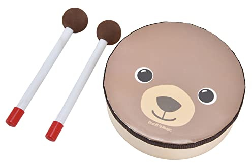 Stylebest Kindertrommel in Form eines Cartoon-Bärs aus Holz für Frühe Bildung und Lustiges Spielspielzeug für ab 3 Jahren mit 2 Trommelhämmern