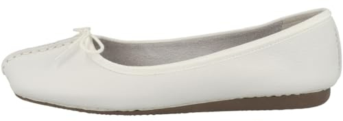 Clarks Damen Freckle Ice Ballerinas, White White Leather, 39.5 EU