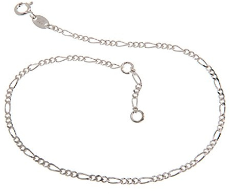 Fußkette Silber (Figaro) - 2,2mm Breite - Länge wählbar 23-30cm - echt 925 Silber