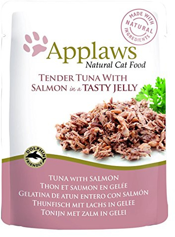 Applaws Katze Beutel Thunfisch mit Lachs in Gelee, 16er Pack (16 x 70 g)
