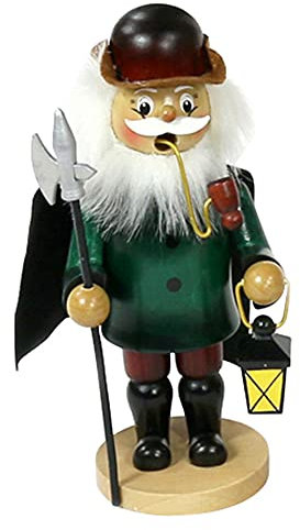 Dekohelden24 Räuchermann als Nachtwächter mit weißem Bart und Umhang, ca. 17 cm