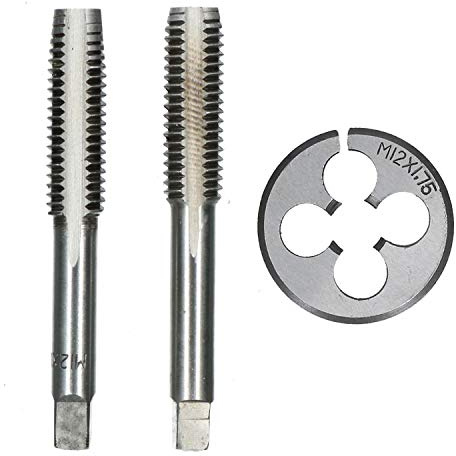 M12 x 1,75 mm de terrajas métricas de acero de tungsteno y tapón cónico TD009_TD044