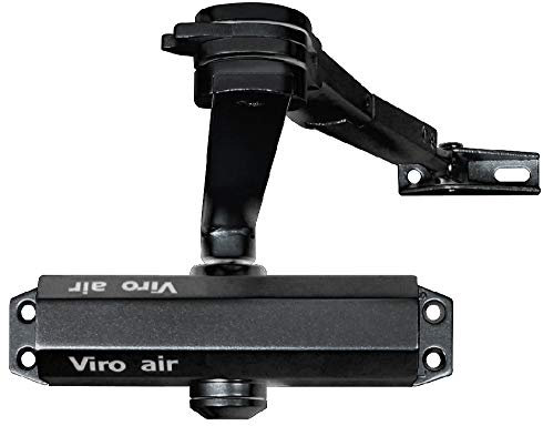 Viro | Air, Chiudiporta Automatico, Braccio in Acciaio con Lunghezza e Arresto Regolabile, Multiforza, Colore Nero, Per Porte max. Largh. 110 cm Peso 85 kg