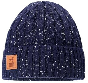 mh michael heinen Damen Strickmütze, Beanie, Fleece Fütterung, wasserabweisend, dehnbar blau OS