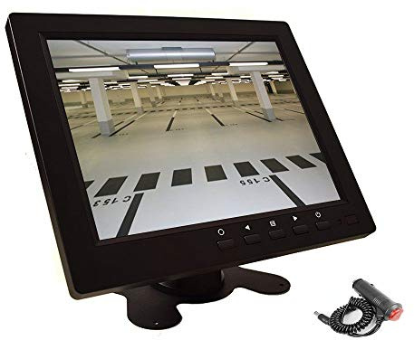 Cocar 8 inch CCTV LCD Monitor 4:3 IPS Screen Display with VGA HDMI AV BNC Built-in Speaker USB Media Player for Auto Home Surveillance Security Camera STB 1024x768 HD with Car Power Adapter 12-24V