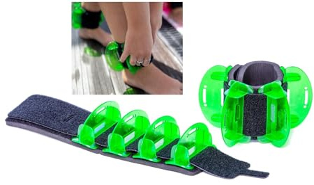 Aqualogix Low Resistance Hybrid Aquatic Training Fin Set - Green | Aquatic Cuffs | Quick Start Guide | Leg Water Weights | Aqua Aerobics, HIIT & Swim Training | Pair (LRPCFIN)