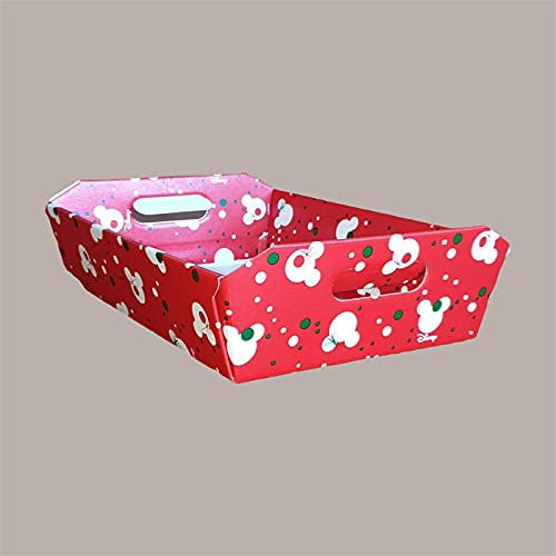 Lucgel Cesto vassoio rettangolare in carta rosso grafica topolino 310x220H90mm - 10 pezzi -