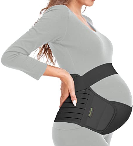 ChongErfei Cintura di supporto 3 in 1 per dolore alla schiena, pelvi, fianchi, gravidanza, supporto addominale per gravidanza, fascia addominale (S: adatta da 80 cm a 110 cm, nero)