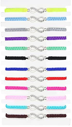 Adramata Árbol de Vida Pulsera de Amistad Infinity - Set de 12 Trenzadas de Colores Ajustables Apilables Hechas a Mano para Mujeres y Niñas