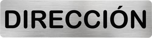 MovilCom® - Señal de acero inoxidable DIRECCIÓN | Placa puerta INOX | Señal informativa | Cartel Puerta 200X50mm