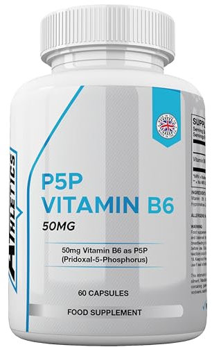 Nutrition Freak Vitamin B6 P5P 50mg - Activated Vitamin B6 - Pyridoxal-5'-Phosphate Tiredness and Fatigue Supplement - 60 Capsules