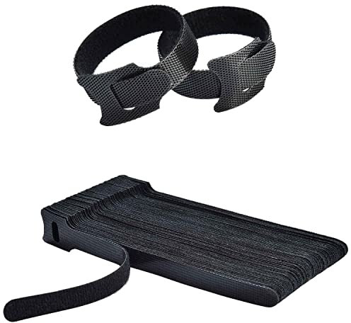 50PC Cable Ties Reusable - Cable Straps Multi-Purpose Tie Wraps Fastening Straps Used for Headphones Phones Electronics Wire Cable Tidy Management