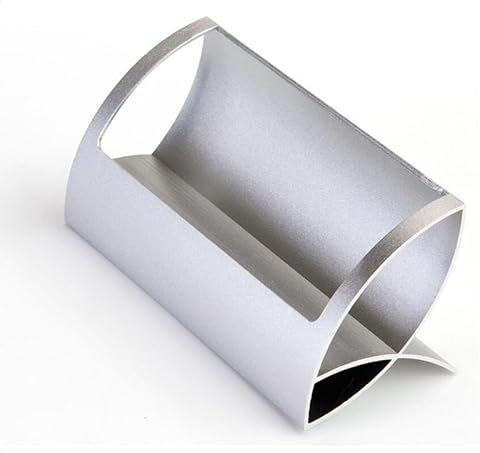Xiaojikuaipao Q-Type Visitenkartenhalter aus Aluminium, stilvoller Metall-Organizer für Ausstellungen und Konferenzen, schlanker Aluminium-Visitenkartenhalter (Silber)