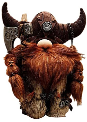 fanelod Nordiic Viking Gnomes, Viking Doll, Viking Statue Ornaments, Exqusite and Viking Doll, Cute and Fun Handmade Garden Decor Outdoor Resin Statue