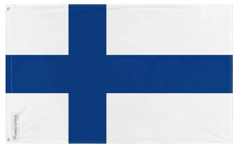 Pixelforma Bandiera della Finlandia in Diverse Dimensioni 100% Poliestere Stampa con Doppio Orlo 1. Nessun occhielli 40 x 60 cm