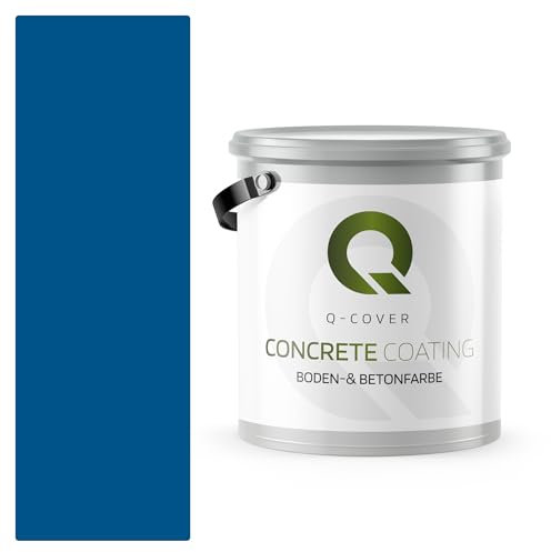 Q-COVER Bodenfarbe Betonfarbe Blau 5,0L Garagenboden Bodenbeschichtung für Innen Kellerfarbe Fußbodenfarbe