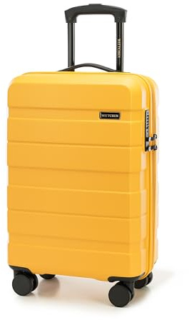 WITTCHEN COMODO Line Kleiner Koffer Kabinentasche Kabinenkoffer Handgepäck Reisekoffer Hartgepäck aus ABS TSA Schloss Handgepäck Reisekoffer Größe S Gelb