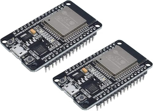 A-DIGISHUO 2Pcs ESP-WROOM-32 ESP32 ESP-32S Development Board 2.4GHz Dual-Mode WiFi + Bluetooth Dual Cores Microcontroller Processor Integrated with Antenna RF AMP Filter AP STA for Arduino IDE