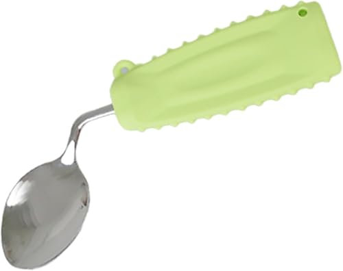 Cuchara Plegable para Personas Mayores, Cuchara de Parkinson para Temblores de Manos, Cuchara Curva con Mango de Agarre, Cuchara para Comer de Fácil Agarre, para Temblores de Manos, Artritis