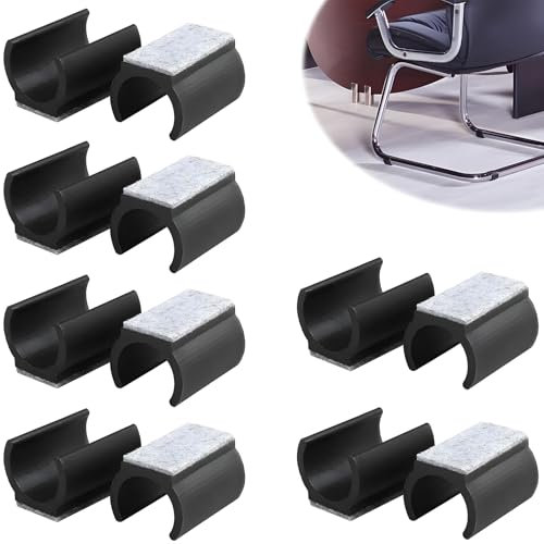 SRLWMYI 12 deslizadores de fieltro para sillas oscilantes de 24 a 25 mm de diámetro, para sillas voladizas, protegen suelos de baldosas y reducen el ruido