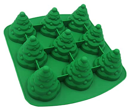 WESIEVYA 1pc Adorable Christmas Tree Shape Silicone Mold Candy Cake Maker Non-Stick Odorless Easy to Clean for DIY Festive Treats Green Color