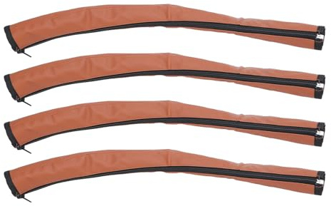 Kinderwagen-Griffstangenabdeckung aus PU-Leder, 4 Stück, Universeller Kinderwagen-Ärmelschutz mit Reißverschluss für Umfassenden Schutz (BROWN)