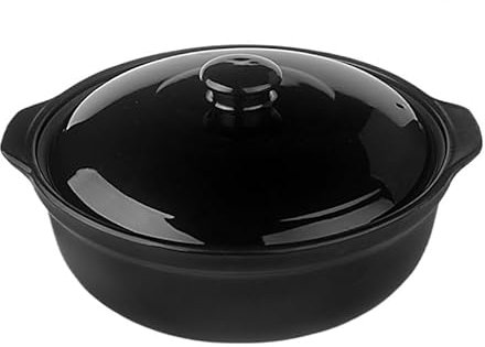 YUCHUANGYE Tegame Terracotta Casseruola in Ceramica da 3-5 l, scaldavivande, pentola for zuppa Resistente al Calore, capacità Super Grande Pentola in Ghisa con Coperchio(4L)