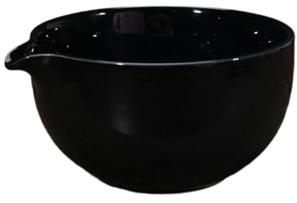 Fenteer Matcha Schüssel Handgefertigt - Traditionelle Japanische Teeschale aus Keramik mit Ausguss - 560ml - Ideal für Matcha Zeremonie, Schwarz