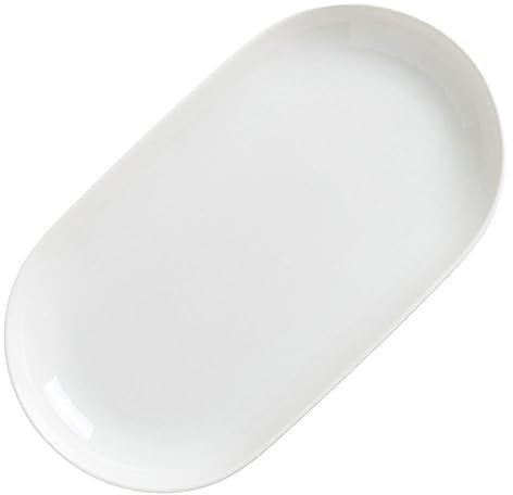 LIFKOME 1pièces Assiette Oval Porcelaine Blanche Plat De Service Pour Poisson Viande Et Desserts Convient Pour Maison Et Restaurant