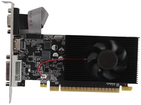 Yunir GT740 - Tarjeta gráfica de 4 GB GDRR3 de 128 bits para juegos, ventilador único, tarjeta gráfica de perfil bajo, interfaz multimedia DVI VGA HD, PCI E 3.0 X16, tarjeta de video para computadora